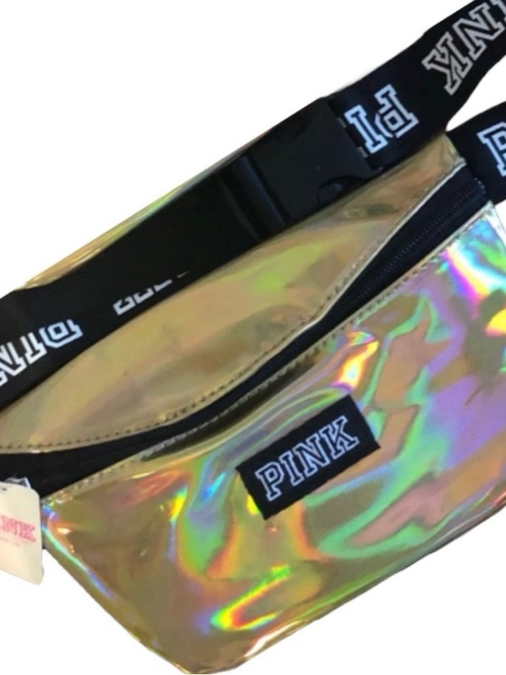 NWT PINK Holographic Iridescent Belt Bag